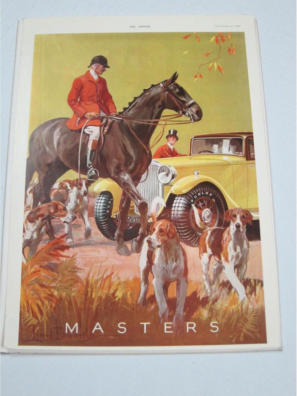Vintage 1933 Dunlop Tire Automobile MASTERS Sphere Magazine Advertisement RARE - Picture 10 of 12